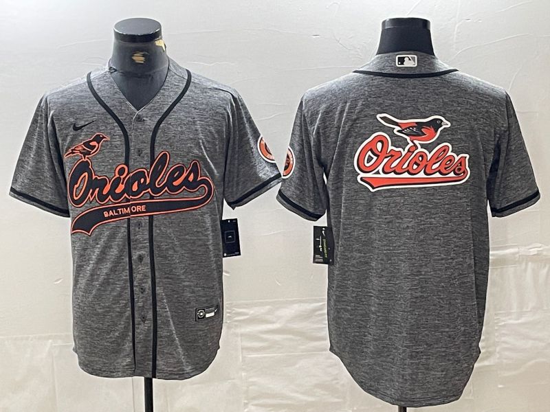 Men Baltimore Orioles Blank Grey Jointly 2024 Nike MLB Jersey style 5->baltimore orioles->MLB Jersey